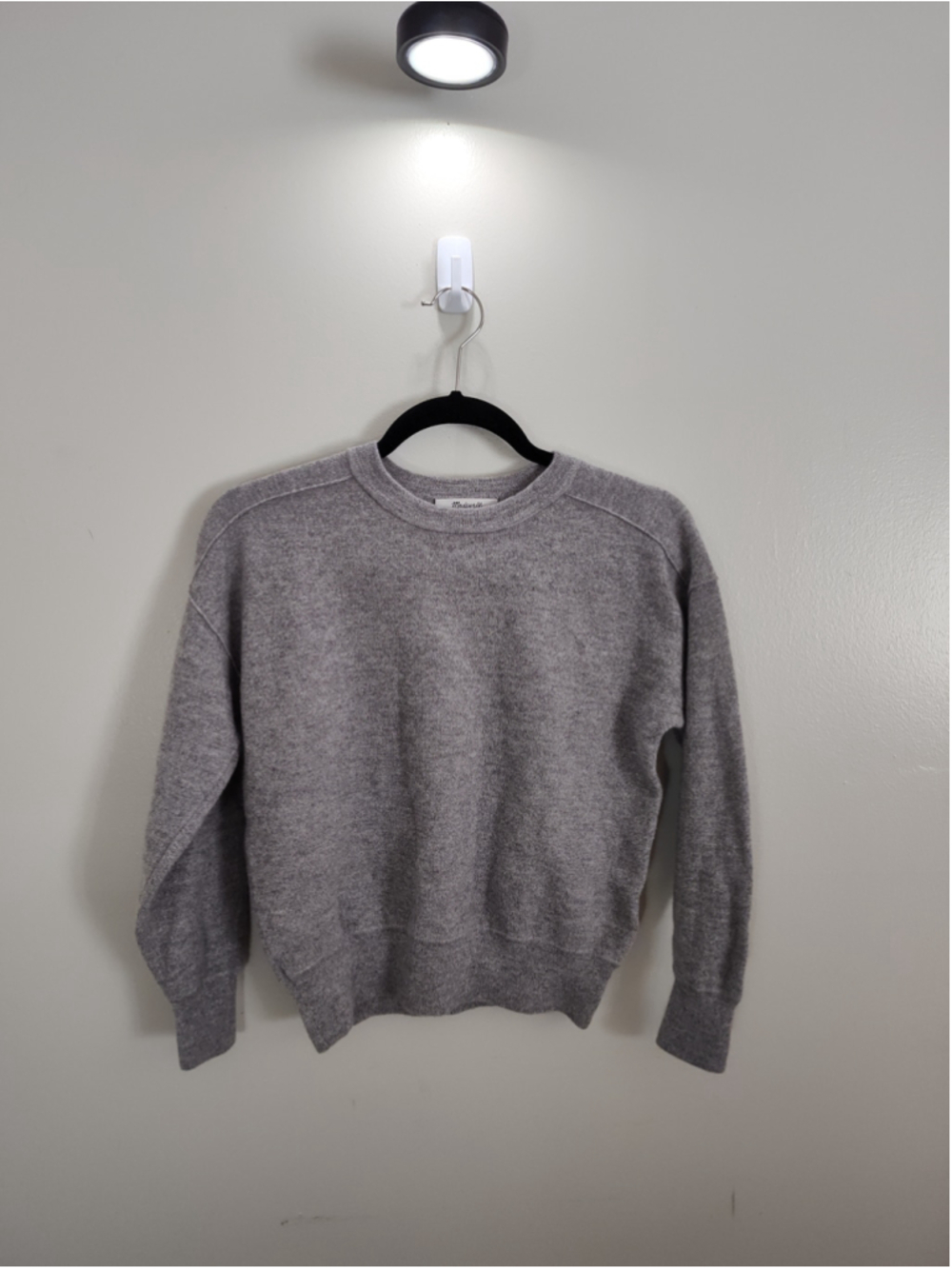 Women's Madewell Merino Wool Crew Neck Sweater Grey Size XXS